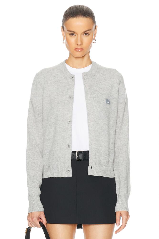 Acne Studios New Keva Face Cardigan in Grey Cover