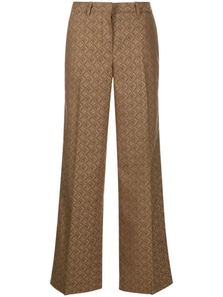 Marine Serre Regenerated Moon Diamant tailored trousers - Brown Cover