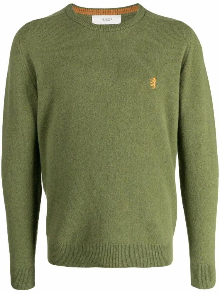 Pringle of Scotland logo-embroidered crew-neck jumper - Green Cover