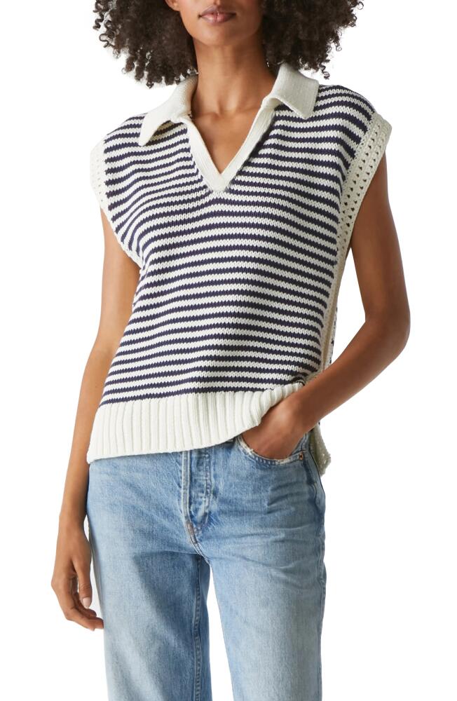 Michael Stars Torrance Collar Sweater Vest in Nocturnal Stripe Cover