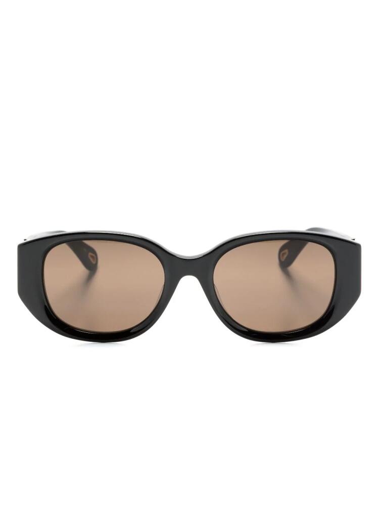 Chloé Eyewear logo-engraved round-frame sunglasses - Black Cover