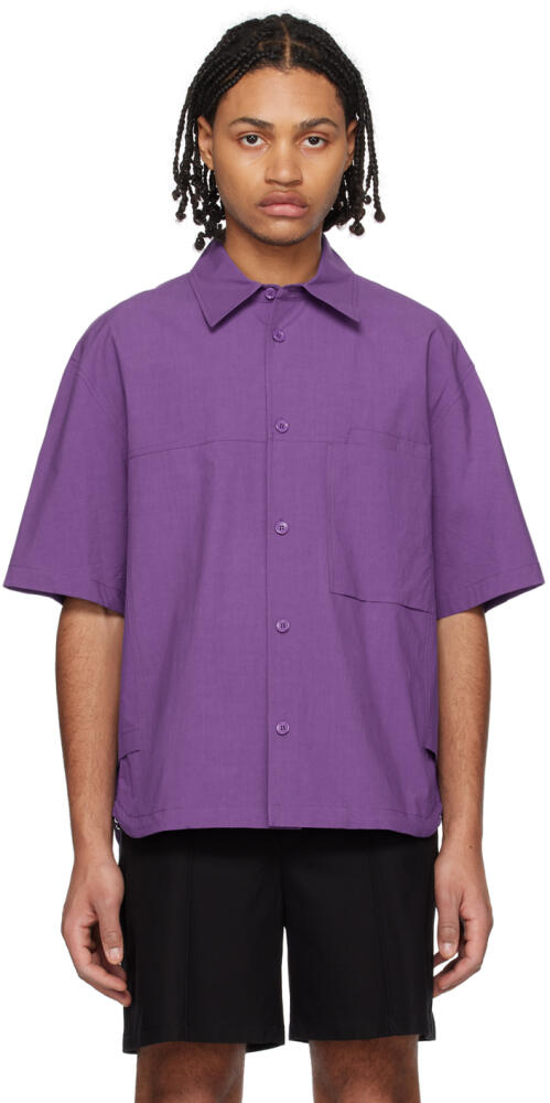 Solid Homme Purple Drawstring Shirt Cover