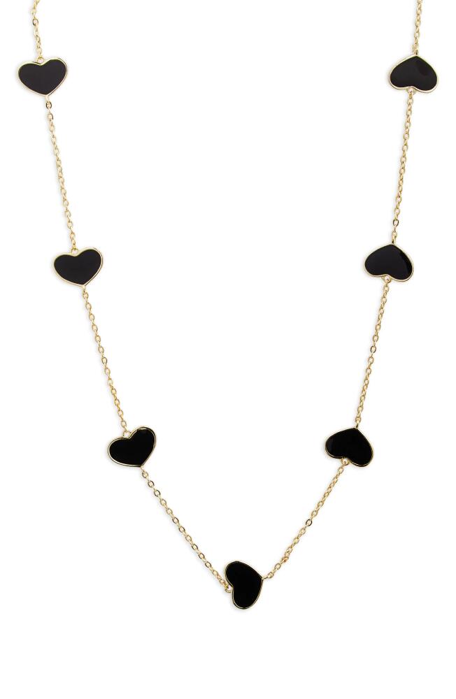 SHYMI Enamel Heart Station Necklace in Gold/Black Cover