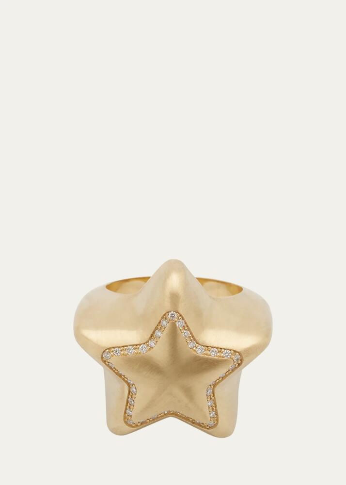 Lauren Rubinski 14K Gold and Diamond Star Ring Cover