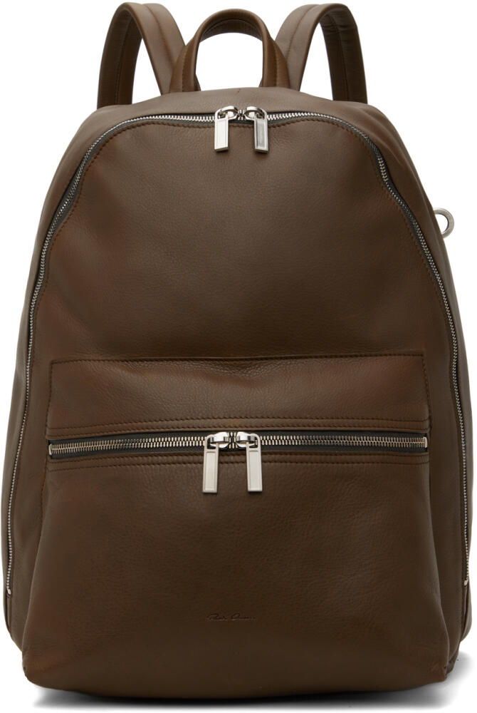 Rick Owens Brown Porterville Soft Grain Cow Leather Backpack Cover