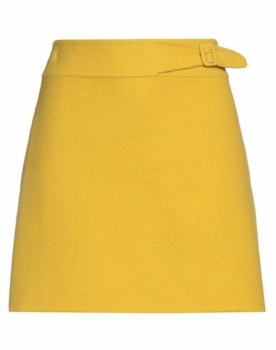 Ermanno Scervino Woman Mini skirt Mustard Virgin Wool Cover