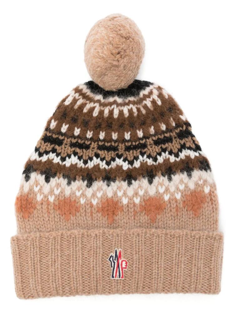 Moncler Grenoble intarsia-knit beanie hat - Neutrals Cover