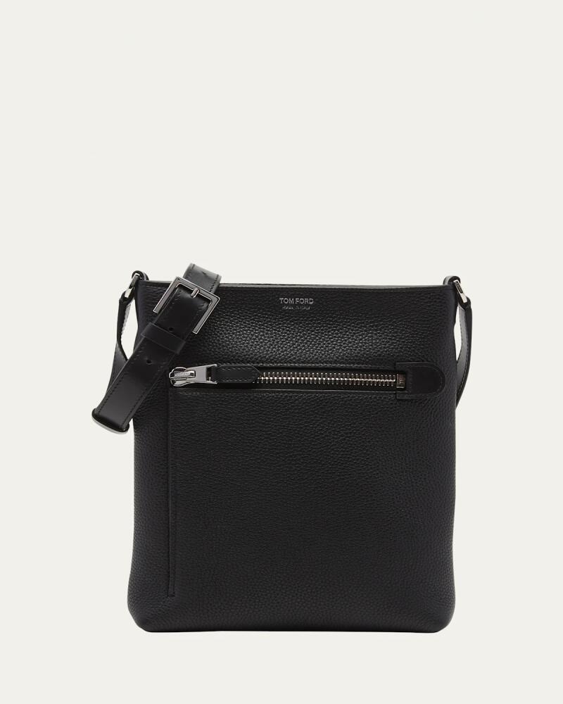 TOM FORD Men's Large North-South Leather Messenger Bag Cover