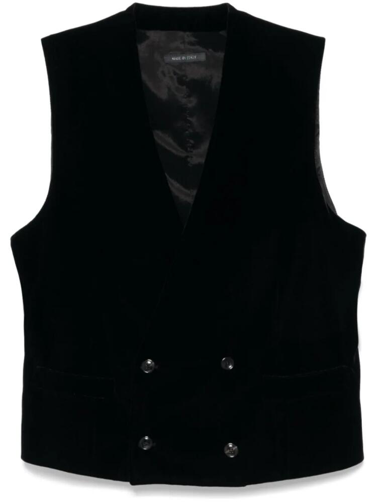 Giorgio Armani velvet double-breasted waistcoat - Black Cover