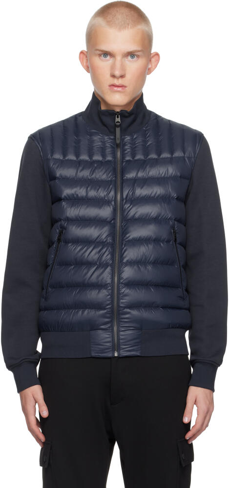 MACKAGE Navy Collin-R Mixed Media Down Jacket Cover