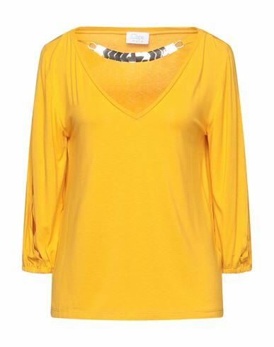 Clips More Woman T-shirt Ocher Viscose, Elastane Cover