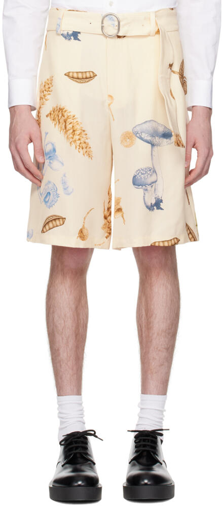 Jil Sander Beige Printed Shorts Cover