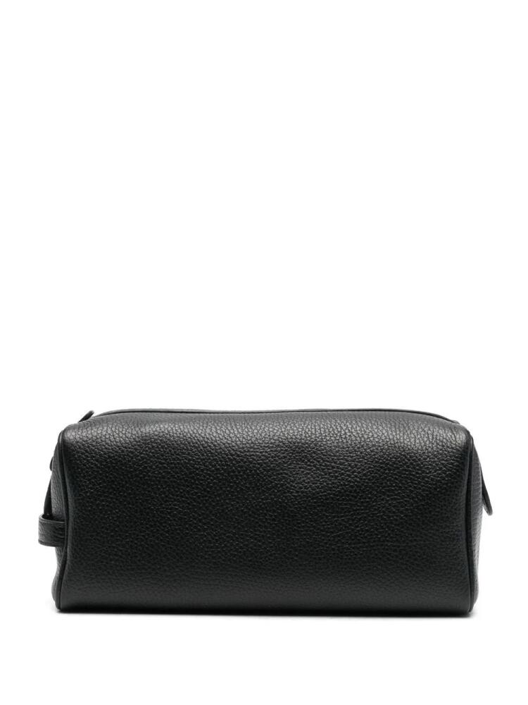 Common Projects logo-stamp leather wash bag - Black Cover