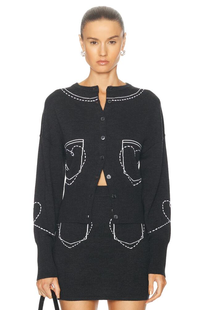 Moschino Jeans Long Sleeve Cardigan in Charcoal Cover