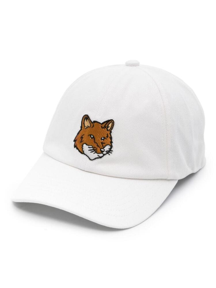 Maison Kitsuné Bold Fox cotton baseball cap - White Cover