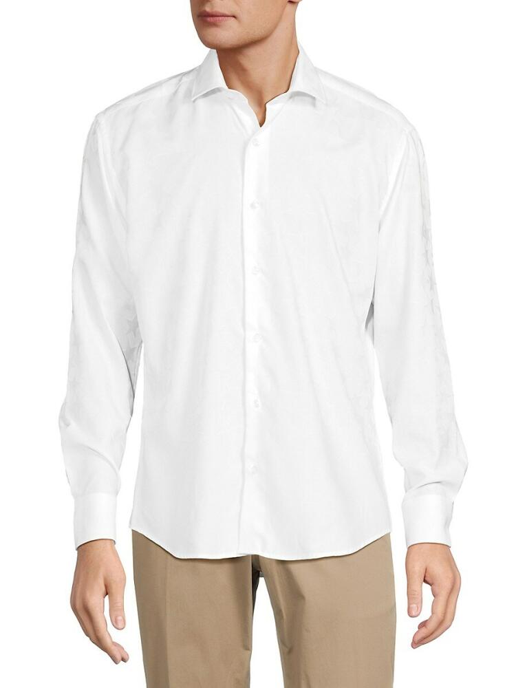 Bertigo Men's Star Print Shirt - White Cover