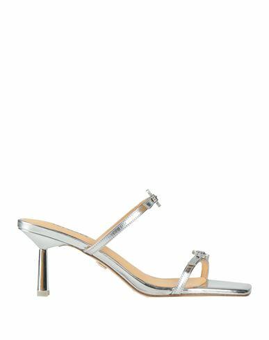 Lola Cruz Woman Sandals Silver Leather Cover