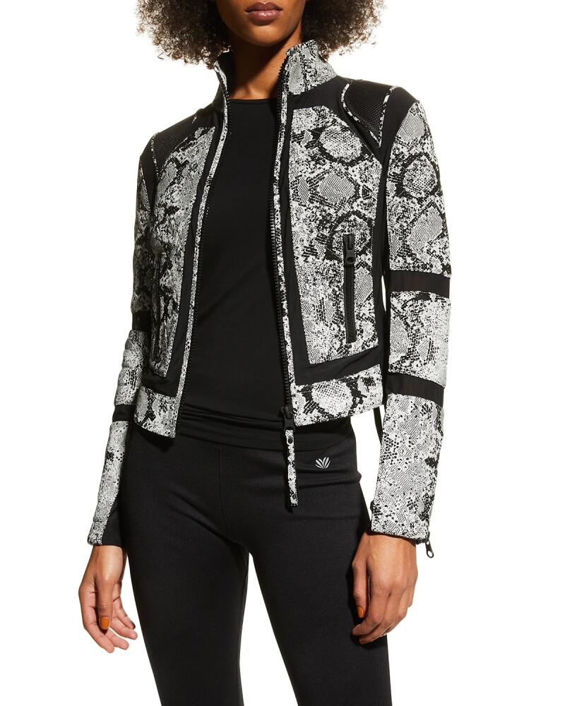 Blanc Noir Snake Leather Moto Jacket Cover