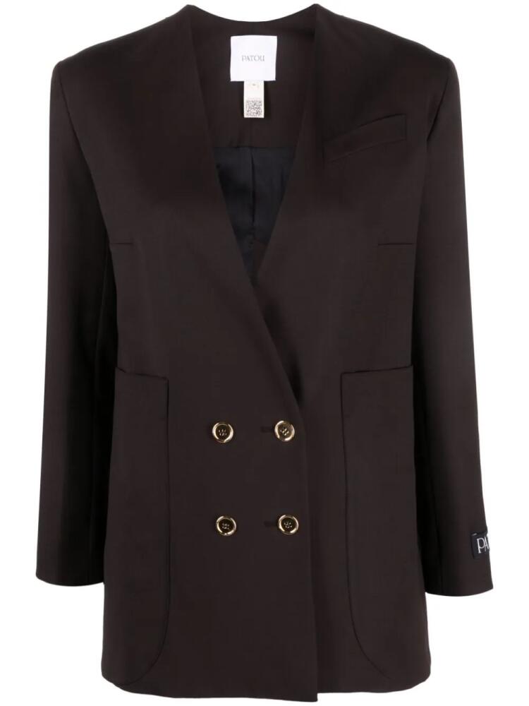 Patou double-breasted blazer - Brown Cover