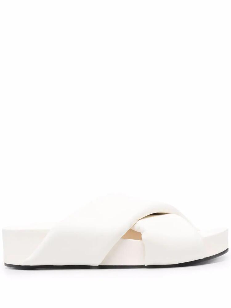 Jil Sander padded crossover slides - White Cover