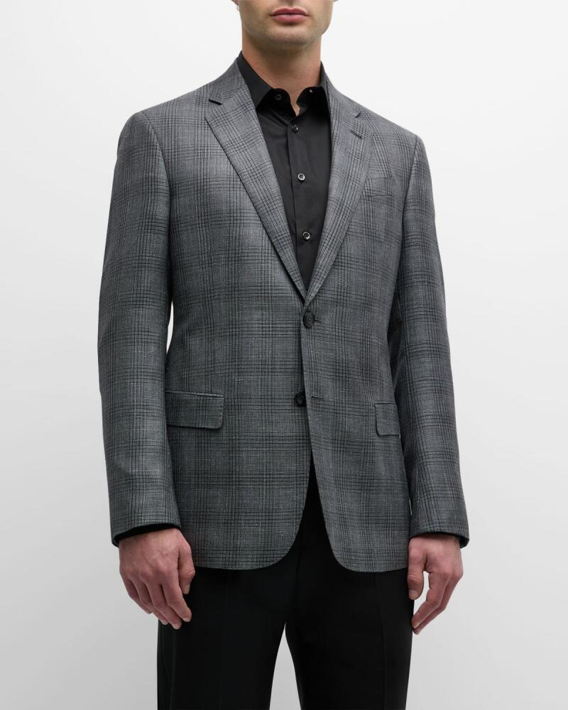 Giorgio Armani Men's Plaid Windowpane Blazer Cover