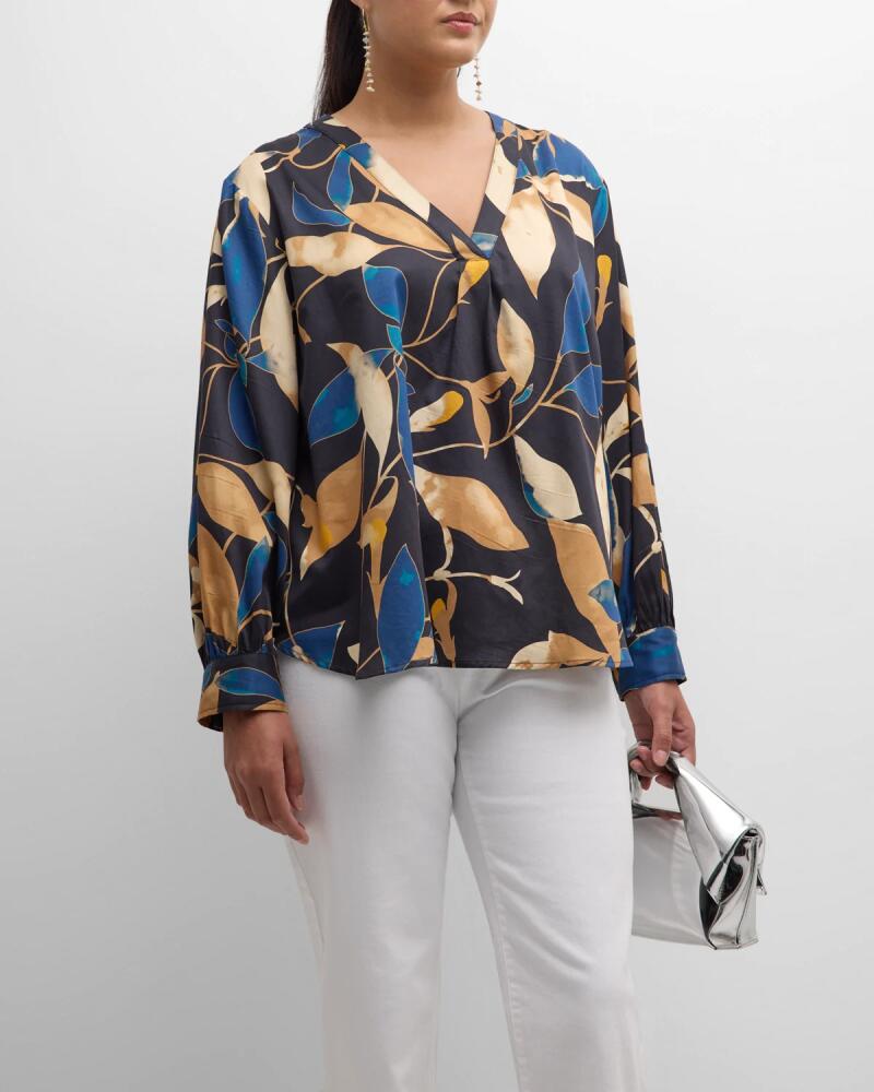 Finley Plus Size Celeste Floral-Print Cotton Top Cover