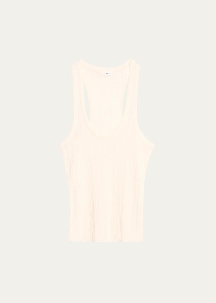 A.L.C. Iris Striped Scoop-Neck Tank Top Cover