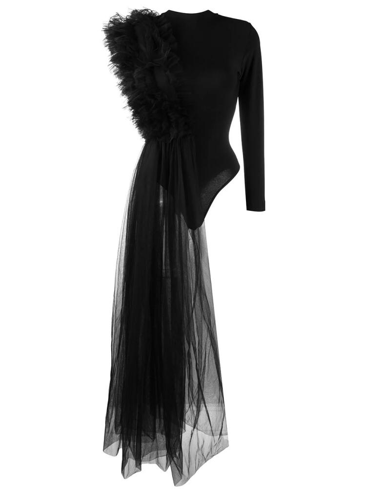 Alchemy x Lia Aram ruched tulle jersey bodysuit - Black Cover