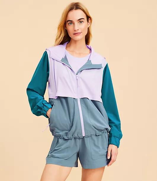 Loft Petite Lou & Grey Colorblock Wanderweave Windbreaker Cover