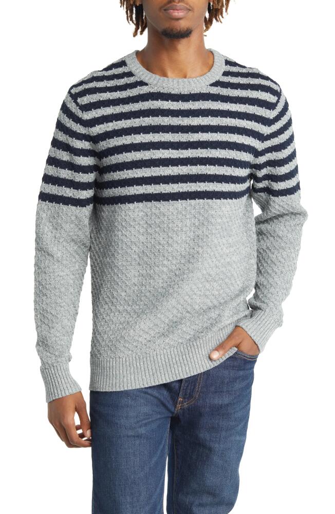 The Normal Brand Cotton Piqué Sweater in Grey/Navy Cover