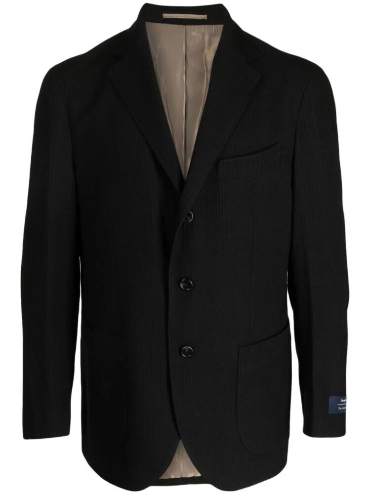 Man On The Boon. textured single-breasted blazer - Black Cover