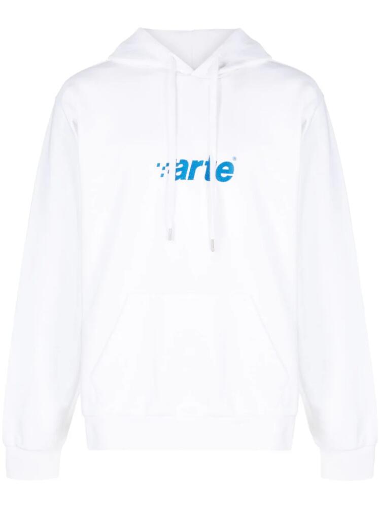 ARTE Harmon logo-print cotton hoodie - White Cover