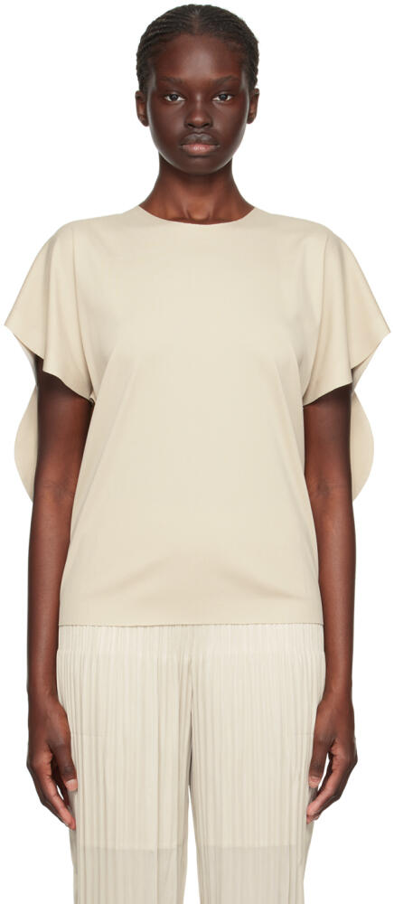 PLEATS PLEASE ISSEY MIYAKE Beige A-Poc Roar T-Shirt Cover