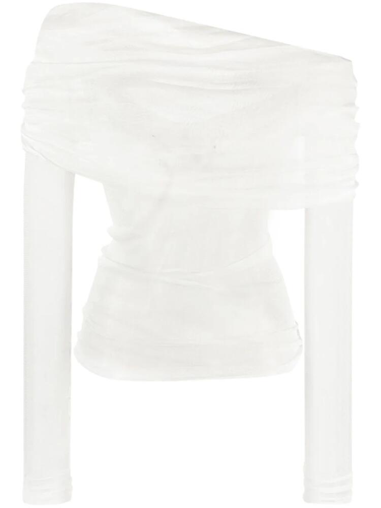 Christopher Esber Veiled silk blouse - White Cover