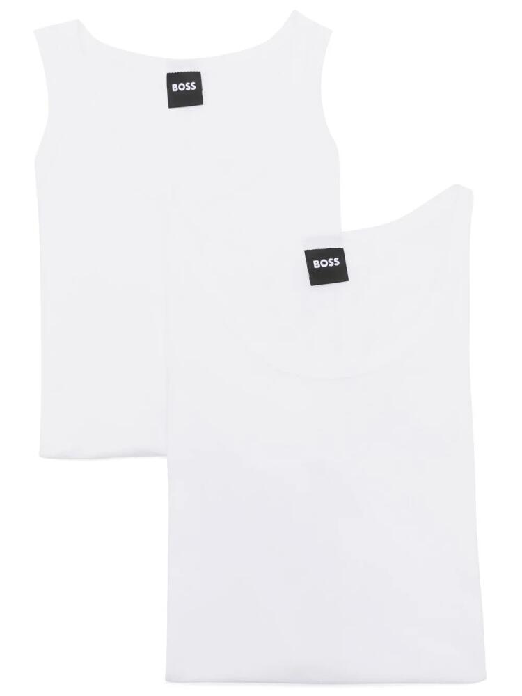 BOSS two-pack stretch-cotton vests - White Cover