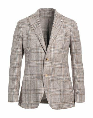 Luigi Bianchi Mantova Man Blazer Sand Linen, Silk, Cotton Cover