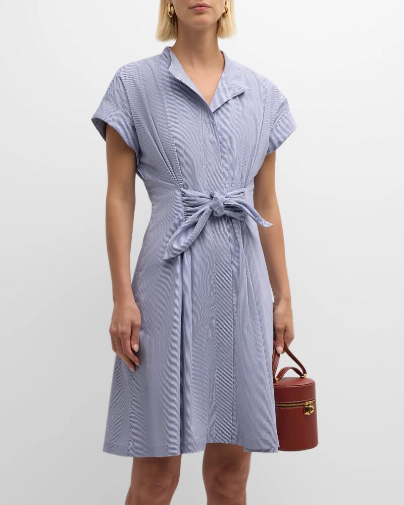 Finley Rocky Striped Tie-Waist Cotton Shirtdress Cover