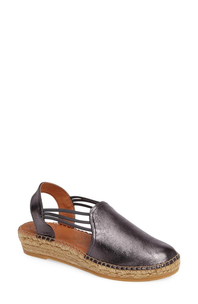 Toni Pons Noelia Espadrille Slip-On in Lead Leather Cover