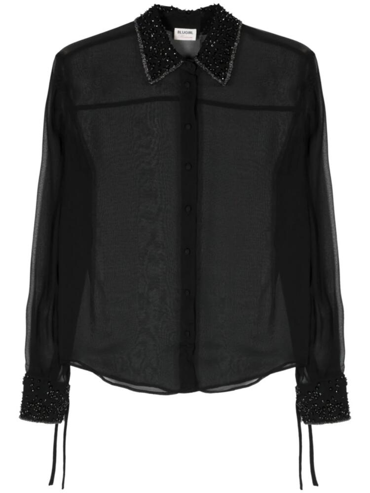 Blugirl bead-detailing chiffon blouse - Black Cover