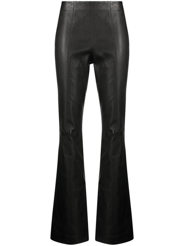 rag & bone mid-rise flared leather trousers - Black Cover