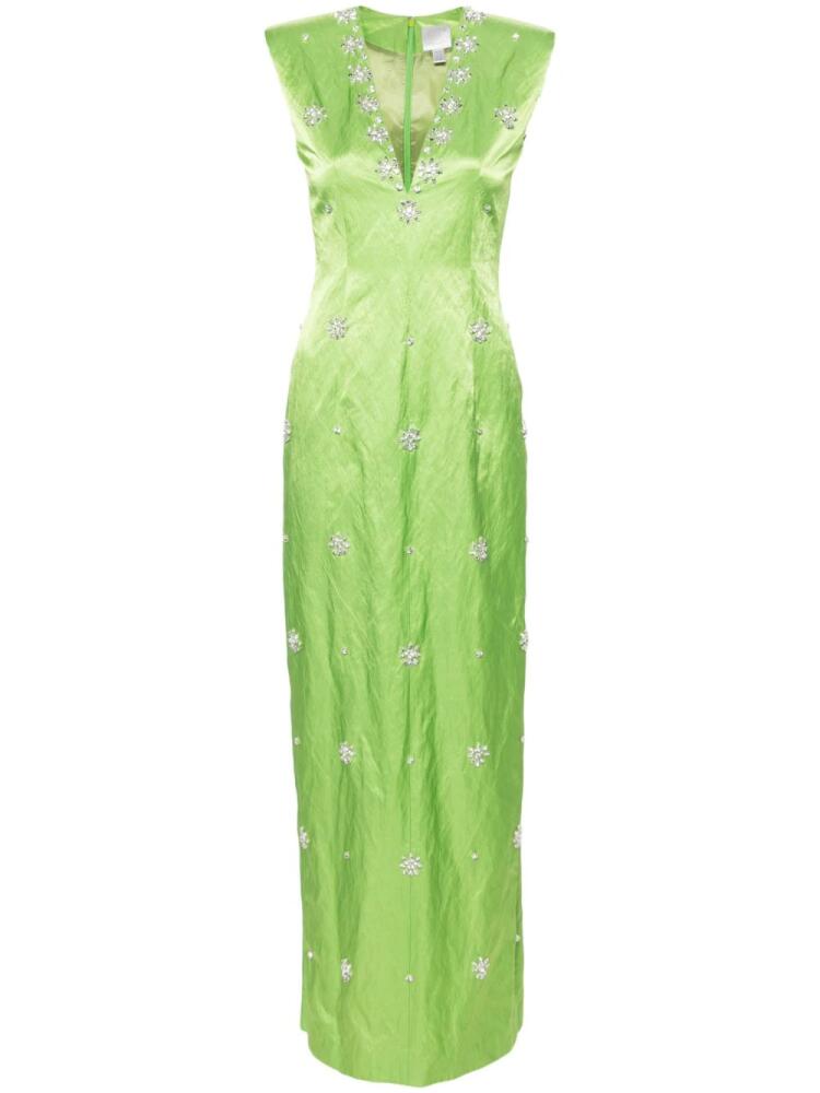 Huishan Zhang Shirrin crystal-embellished gown - Green Cover