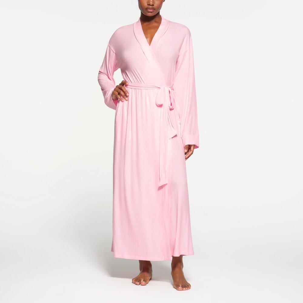 SKIMS Long Robe | Pink | 2XS | Soft Lounge Cover