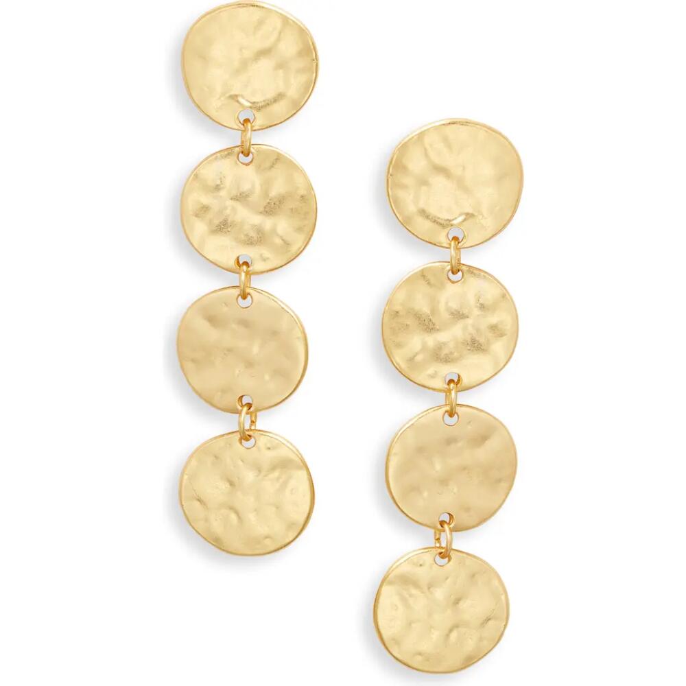 Karine Sultan Hammered Coin Drop Earrings in Gold Cover