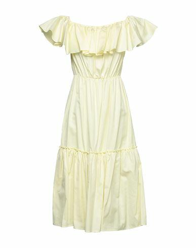 Federica Tosi Woman Midi dress Light yellow Cotton, Silk Cover