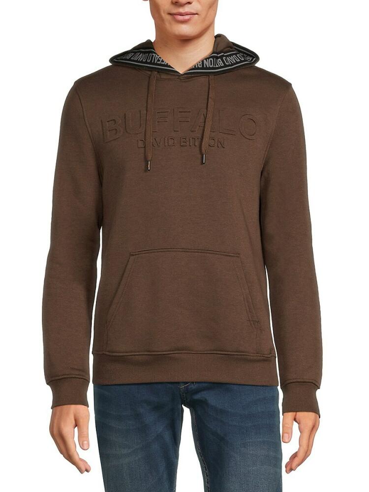 BUFFALO David Bitton Men's Fadol Logo Hoodie - Chocolate Cover