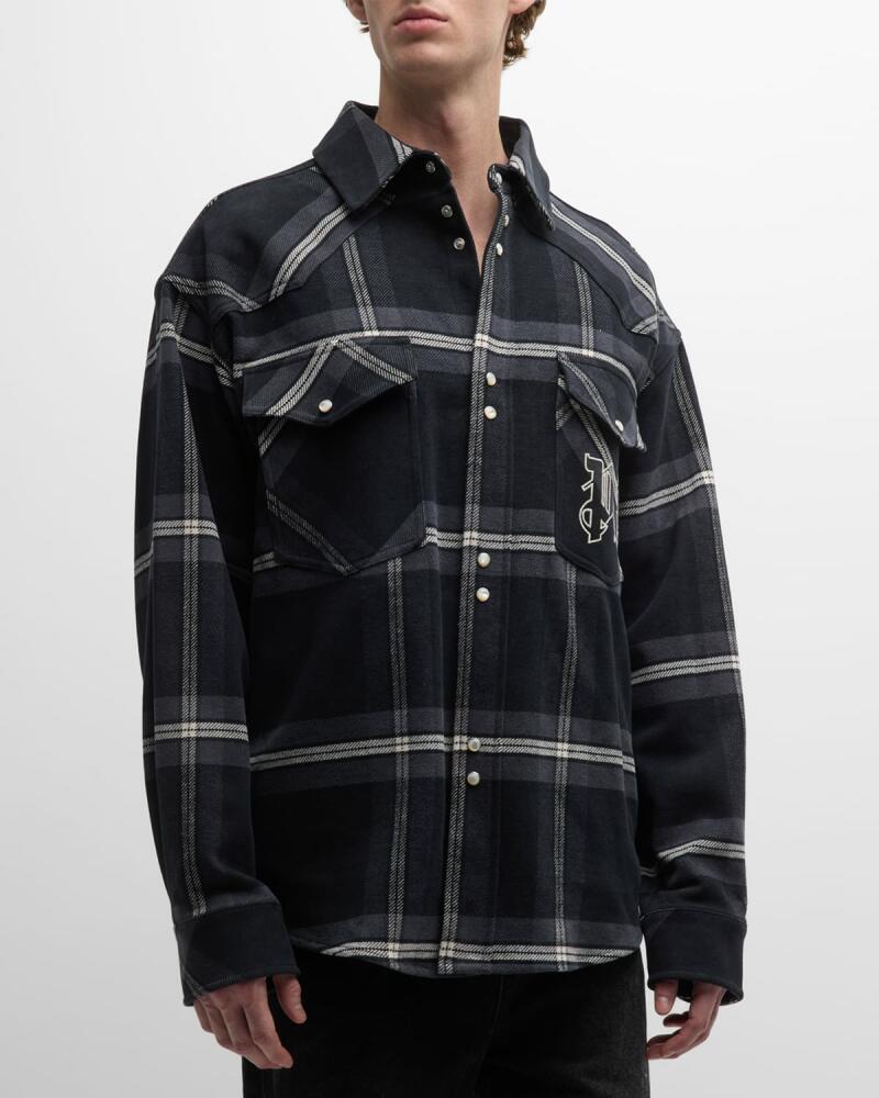 Palm Angels Men's Monogram Check Overshirt Cover