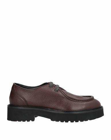 Doucal's Woman Lace-up shoes Burgundy Leather Cover