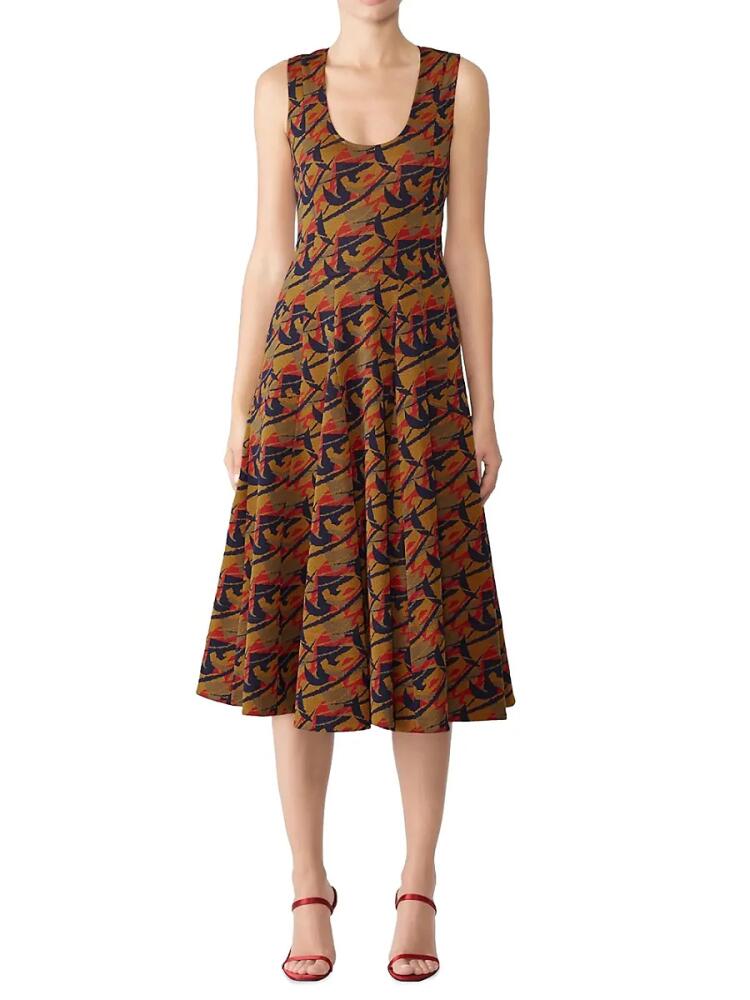 Derek Lam Women's Camel Jaquard Wool Blend Dress - Brown Cover