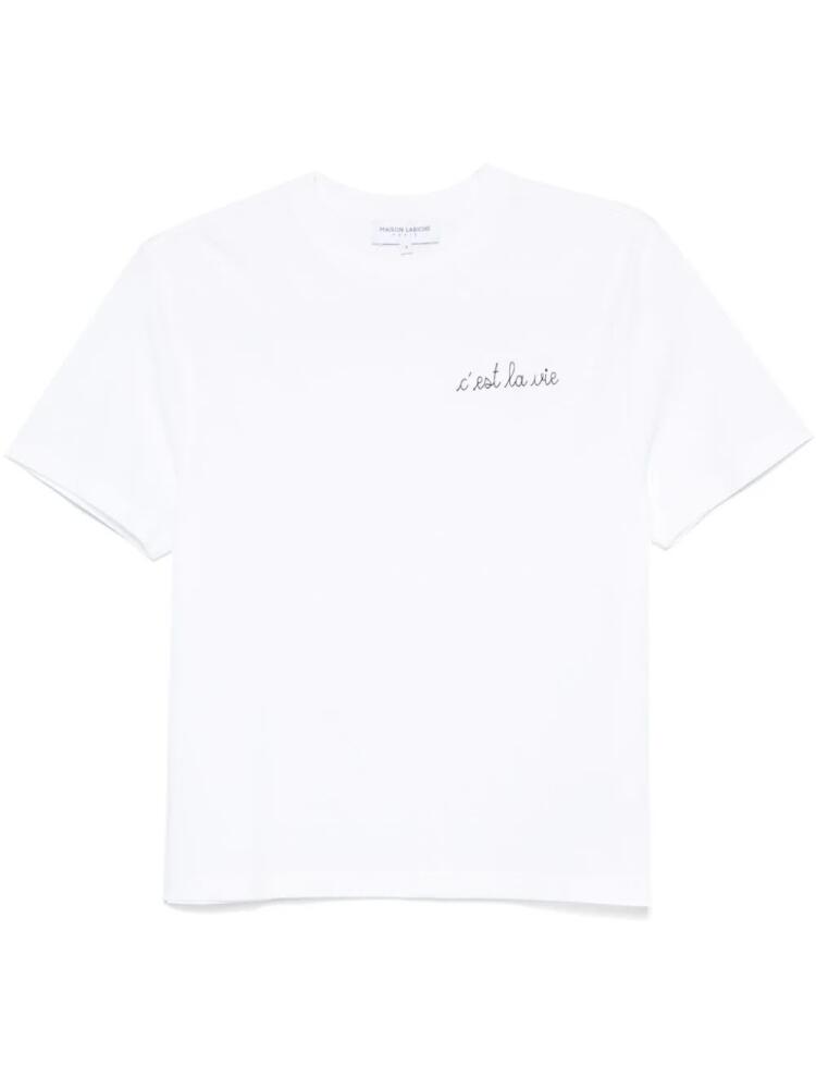 Maison Labiche slogan-embroidered T-shirt - White Cover