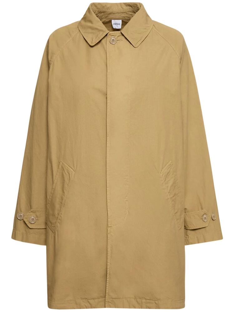 ASPESI Cotton Canvas Short Trench Coat Cover